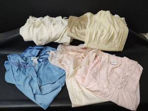 lot 1130 image: Lace Trim Nightgown, Robe, Full Slip and Half Slips