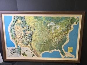 lot 1164 image: Rand McNally Geophysical United States Raised Relief Map