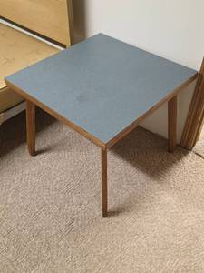 lot 1167 image: Mid-Century Modern Side TableChildrens Table with Blue-Gray Top (Sturdy)