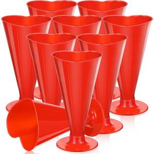 lot 54220 image: 100 Pcs Heart Shaped Champagne Flutes 5.6 oz Valentines Day Shot Glasses Disposable Plastic Pink Red Heart Wine Glasses Cocktail Drinking for Valentines Day Birthday Wedding Party Favor (Red) - Retail $35