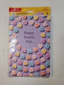 lot 54225 image: American Greetings Valentines Day Cards - Candy Hearts, 10 pack. - Retail $9