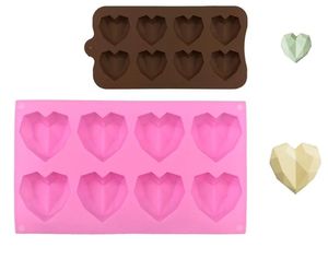 lot 54239 image: Geometric Heart Silicone Molds (2pcs) - Mini Heart Shapes for Ice Cubes, Chocolate & Fun Shapes - Retail $9