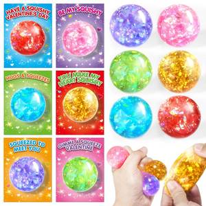 lot 54242 image: Valentines Day Cards for Kids, 24 Pack Valentines Party Favors for Kids with Stretchy Balls Toys, Classroom Valentines Exchange Gifts, School Classroom Valentines Prizes - Retail $18