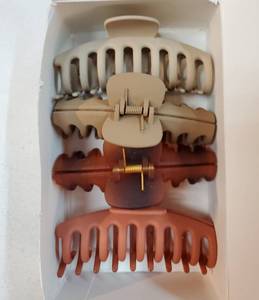 lot 54271 image: 4 Count Hair Clips for Women Large Matte Claw Clips, Strong Hold Hair Accessories for Thick & Thin Hair, Work & Daily Styling - Retail $8