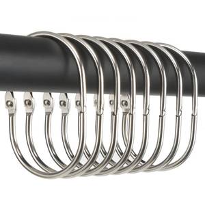lot 54304 image: Shower Curtain Rings, 12 Pcs Shower Curtain Hooks, Oval Snap Shower Rings for Curtain, Metal Shower Curtain Rings Rust Proof, Glide Smoothly Shower Hooks for Shower Curtain Rod (Nickel) - Retail $8
