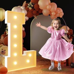 lot 54319 image: 3FT Block Marquee Letters Light Up Letters for Birthday Baby Shower Party Backdrop Decor, Large Light Up L for Wedding Decorations Engagement Party Decorations - Retail $24