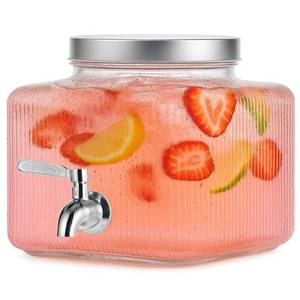 lot 7454 image: 1 Gallon Drink Dispensers for Parties,Beverage Dispenser for Fridge with Leakproof Stainless Steel Spigot, Ideal for Water, Lemonade, Juice, Iced Tea