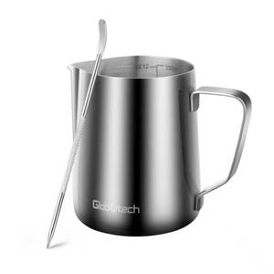 lot 7458 image: Stainless Steel Milk Frothing Pitcher 12 Oz, 350ml Latte Art Cup Espresso Machine Accessories, Steaming Jug for Cappuccino Coffee Milk Hot Chocolate Cups