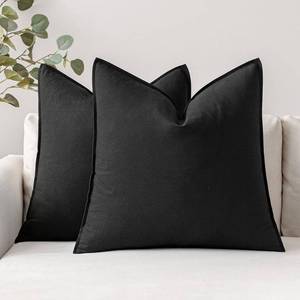 lot 7462 image: MIULEE 24x24 Inch Pack of 2 Decorative Linen Pillow Covers Boho Farmhouse Modern Soft Accent Euro Shams Throw Pillows for Bed Neutral Cushion Covers Sofa Couch Living Room Home Decor, GREY