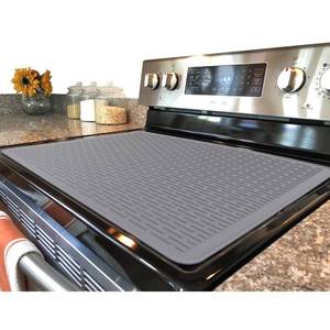 lot 7496 image: YUHFERA Stove Top Cover for Electric Stove - Silicone Stove Mat for Glass Top, Glass Cooktop Protector, XL Dish Drying Mats For Kitchen,Oven Covers for Electric Stove (Gray,28 x 20)