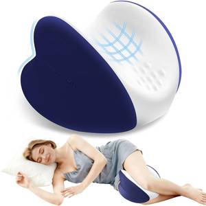lot 7499 image: ComfyInLove Knee Pillow for Side Sleepers, Leg Pillow for Side Sleeping, Heart-Shape Memory Foam Knee Wedge Pillow, Leg Elevating Pillow for Knees, Hip, Joints, Between Legs, Blue