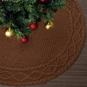 lot 7501 image: 24 inch Coffee Knitted Christmas Tree Skirt for 4 Ft Tree - Luxury Thick Rustic Xmas Decoration for Pencil Trees Christmas Home Decor(Coffee, 24 2510)