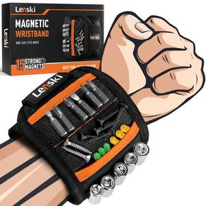 lot 7505 image: Lenski Valentines Day Gifts for Him, Magnetic Wristband Tool Belts Gifts for Men, Anniversary Birthday Gifts for Him, Wrist Magnetic Screw Holder with Strong Magnetic, Cool Stuff Gadgets for Men