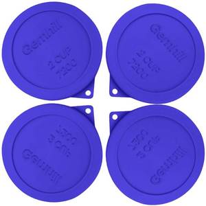 lot 7506 image: 2oz Cup Silicone Storage Cover Lids Replacements for Round Anchor Hocking Glass Bowls and Pyrex 7200-PC Glass Bowls Container not Included(Navy Blue, 4 Pack)