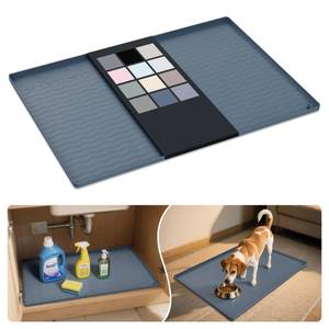 lot 7515 image: URMONA Waterproof Silicone Under Sink Mat 31 x 22 Shelf Liner for Kitchen and Bathroom, Cabinet and Counter Protector, Storage and Organizers, Litter Mat, Pet Cat Puppy Essentials(Dark Grey)