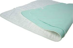 lot 7526 image: Pack of 2 Careboree Quilted Cotton Top Underpad 34X52 Reusable Incontinence Bed Pads Washable Durable Waterproof Extra Absorbent Draw Sheet for Mattress