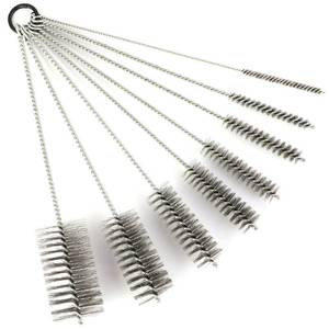 lot 7527 image: 12 Inch Pipe Cleaning Brush Set with Stainless Steel Bristles, Tube Bottle Brush Kit,  Auto Parts, Bottles, Guns, Tubes, Etc.