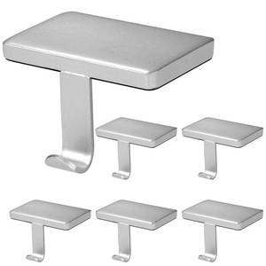 lot 7528 image: Btanadi Silver Christmas Stocking Holders Set of 6 Weighted Metal Mantle Hooks with Non-Slip Pads, Decorative Stocking Hangers for Mantel, Staircase, Dresser &amp TV Stand