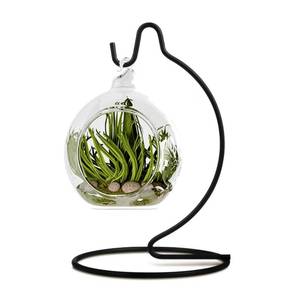 lot 7546 image: Fosinz 5 Inch Cute Ornament Display Stand, Black Ornament Hanger Stand for Hanging Glass Globe, Air Plant Terrarium, Witch Ball, Christmas Ornament and Home Wedding Decoration (1, 6.3x3.5 Black)