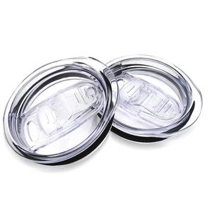 lot 7548 image: XccMe 20oz Skinny Tumbler Replacement Lids 2 Pack,Spill Proof Splash Resistant Silicone Sliding Covers,Straw Friendly, BPA Free