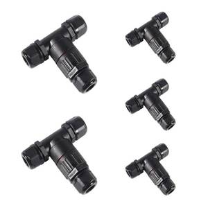 lot 7554 image: MELIFE 5PCS IP68 Waterproof Electrical Cable Connector, Outdoor 3 Pin T Shape Junction Box, Electrical Wire Connector for 3.5-10mm Wire Range(AC 250V, 16A)