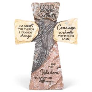 lot 7555 image: Dicksons God Grant Me The Serenity Stone 5 Inch Resin Tabletop Cross