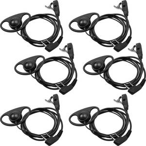 lot 7566 image: Macarrie 6 Pcs Radio Headset with Mic 2 Pin D Shape Walkie Talkie Earpiece with Mic Walkie Talkie Earpiece Compatible with Rt68 Rt19 Rt27 Rt28 Rt22 Rt21 H-777 2 Way Radios, Soft Ear