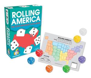 lot 7575 image: Gamewright Rolling America, The Star Spangled Dice Action Game Multi-colored, 5,96 months to 192 months