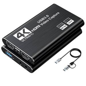 lot 7578 image: XIIXMASK Video Capture Card, Audio Video Capture Card, USB 3.0 Capture Card 4K HDMI Loop-Out, 1080P 60FPS2K 30FPS Video Game Capture for Streaming Works for PS5SwitchCameraPCOBS(Black)