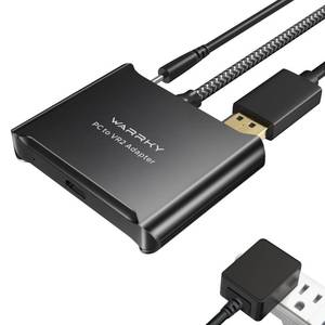 lot 7603 image: Warrky PSVR2 PC Adapter, PSVR2 Accessories Aluminum Shell, Upgraded IC Compatible with PSVR2, AR Glasses, Portable Monitor, DP 1.4 Cable 15W AC Power Supply Included - Black