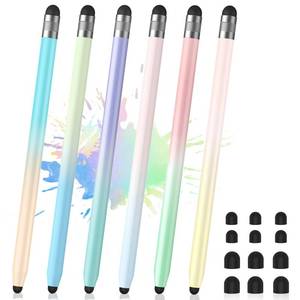 lot 7610 image: 6Pcs Stylus, Stylus Pen for Touchscreen, 2-in-1 Stylus Pen for iPad, High Precision and Sensitivity Double Rubber Tips, Compatible with iPadiPhoneAndroid Tablets and Touch Screen (6 Gradient Colors)