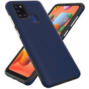 lot 7622 image: Ryphez for Samsung Galaxy A21S Case Dual Layer, Enhanced Grip, Anti-Scratch, Rigid Texture, Independent Button(Navy Blue)