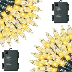lot 7626 image: ZAIYW 2 Pack Each 23ft 70 LED Christmas Lights Battery Operated with Timer 8 Modes, Mini String Lights Waterproof Christmas Lights for Outdoor Tree Xmas Garland Decoration (Warm White)