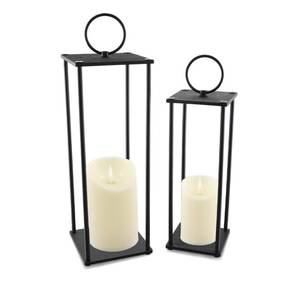 lot 7639 image: Rustic Farmhouse Lantern Decor,Lanterns Decorative Outdoor,Modern Farmhouse Lantern Decor Set of 2