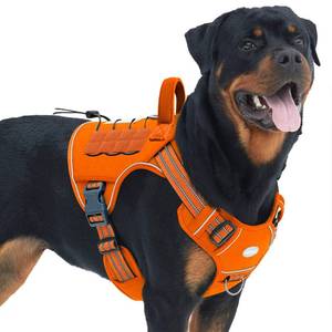 lot 7643 image: AUROTH Tactical Dog Harness for Large Dogs No Pull Adjustable Pet Harness Reflective K9 Working Training Easy Control Pet Vest Military Service Dog Harnesses Orange L