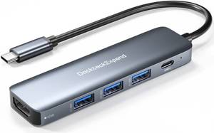 lot 7647 image: USB C HUB, DockteckExpand USB-C Multiport Adapter 5 in 1 with 4K HDMI, 100W Power Delivery, 3 USB 3.0 Data Ports for MacBook ProAir, iPad ProAirMini 6 and More