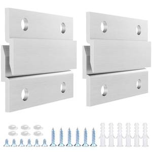 lot 7657 image: French Cleat Picture Hanger, Aluminum Z Hanger Interlocking Wall Mounting Bracket Hardware Kit Z Clips for Hanging Wall Painting, Mirrors, Panels, Artwork, Cabinet, Whiteboard (2inch-Pairs)