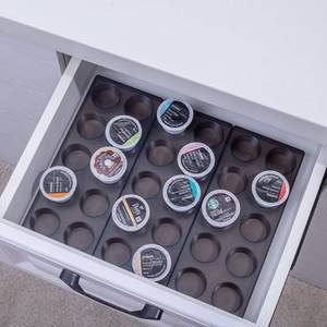 lot 7673 image: wobivcs Coffee Pod Storage Organizer for Kitchen Drawer Holders 20 K CUP, Premium Plastic Tray With Non-slip mat