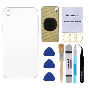lot 7679 image: Perzework OEM Rear Back Glass Replacement for iPhone XR with Reparing Toolkit and Pre-Installed Adhesive White