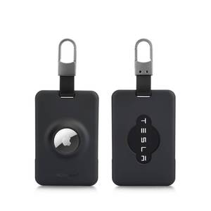 lot 7680 image: PROfezzion Tesla Key Card Holder with AirTag Slot, AirTag Tesla Card Plastic Card Key Holder for Model 3 Y S X Cybertruck with Keychain Key Rings, Key Card Protective Case Cover for Tesla - 2 Pack