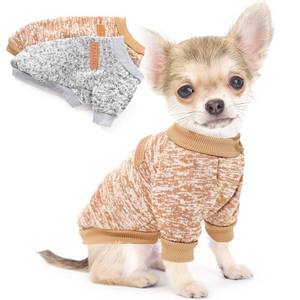 lot 7705 image: 2 Pack 3.6-5.5lbs Dog Sweaters for Small Dogs Fall Dog Clothes Male Female Winter Fleece Puppy Sweaters Warm Pet Outfit for Yorkie, Chihuahua, Bulldog, Dachshund, Pug,XS
