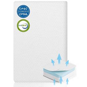 lot 7731 image: Lisara Bassinet Mattress, 41 x 29 Dual Sided Gel Memory Foam Mattress with Waterproof, Removable and Breathable Ice Silk Cover, Fit for 4moms Breeze Plus Portable Playard