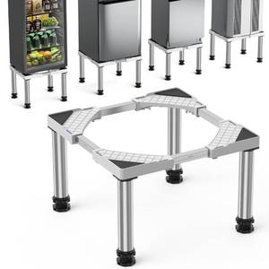 lot 7743 image: Mini Fridge Stand Height 13-14.2 Adjustable Refrigerator Washing Machine Stand Base with 4 Strong Feet Anti-Vibration Washer Dryer Stand Laundry Pedestal Universal Appliance Stand Load 660LB-White
