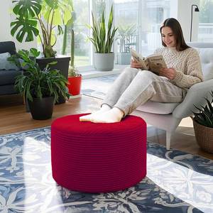 lot 7796 image: Poofieotto Ottoman Foot Rest Home Decor Bedroom Decor Ideal for Living Room Comfortable Floor Pouf Ottoman Foot Rest for Armchair Bean Bag Floor Cushion Footstool 12x20 Inch Wine Red Pouf with Filler