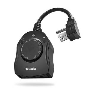 lot 8161 image: Flexoria Outdoor Timer Outlet Waterproof, Dusk to Dawn Light Sensor Timer, 2 Grounded Electrical Outlets for Christmas Lights, 15A1875W, ETL Listed (1 Pack)