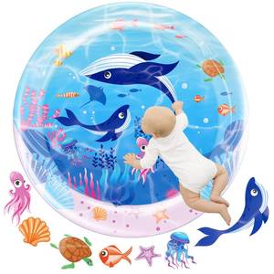lot 8167 image: Faburo Medium Tummy Time Water Mat for Babies, L Baby Water Play Mat, Infant Water Sensory Baby Tummy Time Play Mat for 3 6 9 12 Months Toddlers (23in M)