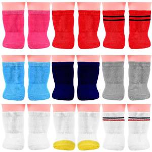 lot 8168 image: Zhanmai 9 Pairs Mini Doll Socks Accessories for American 18 Inch Doll Socks Clothes for Accessories Multicolored(Simple)