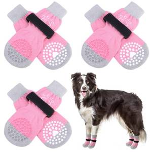 lot 8176 image: SCENEREAL 6Pcs Anti Slip Dog Socks to Prevent Licking Paws for HotCold Pavement, Dog Grippy Socks for Hardwood Floors, Dog Shoes for Boots & Paw Protectors for Puppy Small Medium Large Senior Dogs