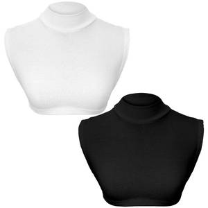 lot 8183 image: Fake Collar Turtleneck Detachable Dickey Collar Half Top Turtle Neck Fake Turtleneck Collars for Women Black White Unisex