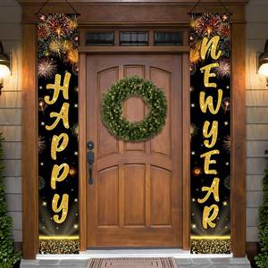 lot 8191 image: KatchOn, XtraLarge Happy New Year Banner 72x12 Inch  Happy New Year Door Banner for Black and Gold New Years Decorations 2026  Front Porch Sign, New Years Eve Party Supplies  NYE Decor